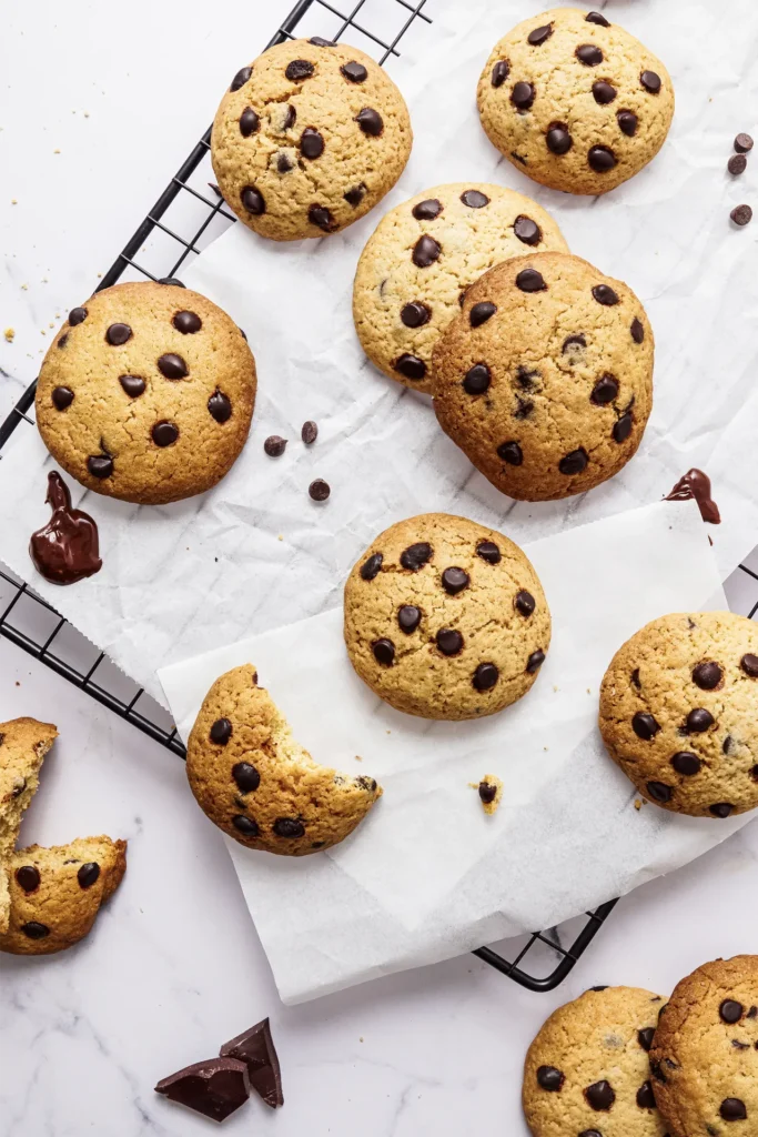 Frisch gebackene Chocolate Cookies mit knusprigem Rand und schmelzender Schokolade, perfekt für Genussmomente und süße Pausen